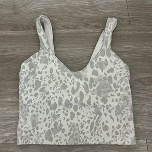 white animal printed align tank